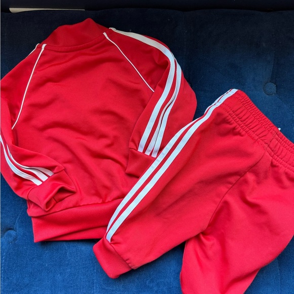 Adidas Infant Red Tracksuit - Picture 4 of 4